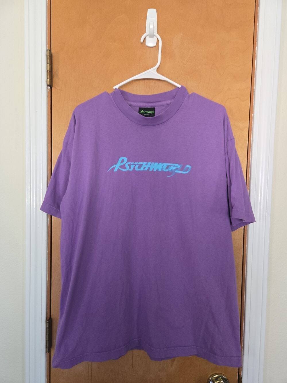 Psychworld Logo Tshirt Men's Size L Purple Made in USA